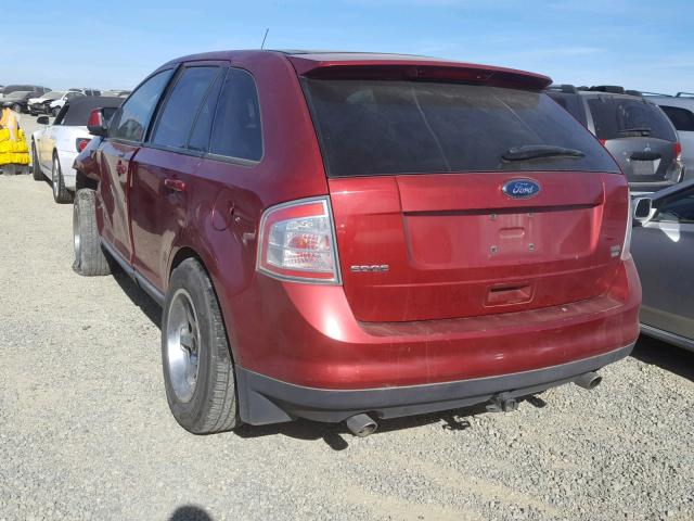 2FMDK48C48BA93063 - 2008 FORD EDGE SEL RED photo 3