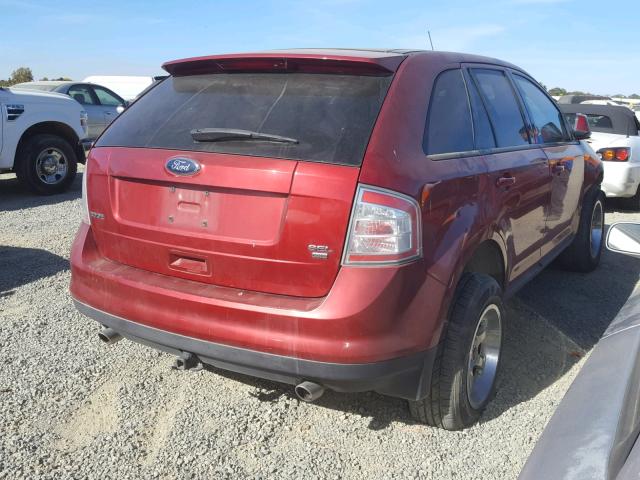 2FMDK48C48BA93063 - 2008 FORD EDGE SEL RED photo 4