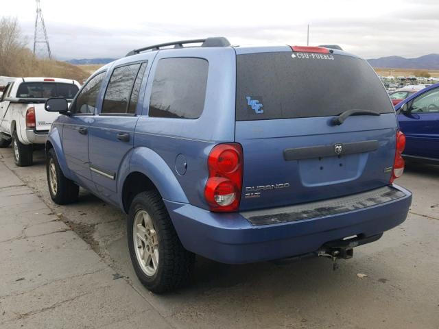 1D8HB48P37F536844 - 2007 DODGE DURANGO SL BLUE photo 3