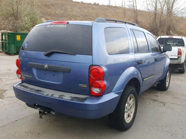 1D8HB48P37F536844 - 2007 DODGE DURANGO SL BLUE photo 4