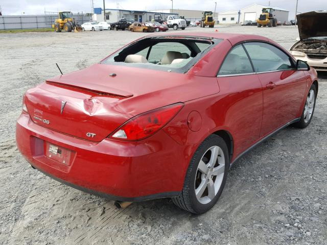 1G2ZH361374125390 - 2007 PONTIAC G6 GT RED photo 4