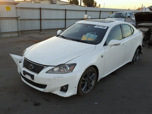 JTHBF5C26C5170970 - 2012 LEXUS IS 250 WHITE photo 2