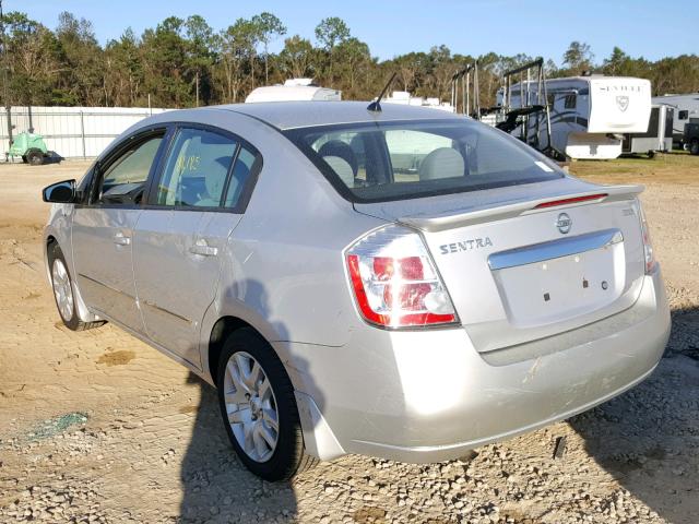 3N1AB6AP3CL631381 - 2012 NISSAN SENTRA 2.0 SILVER photo 3