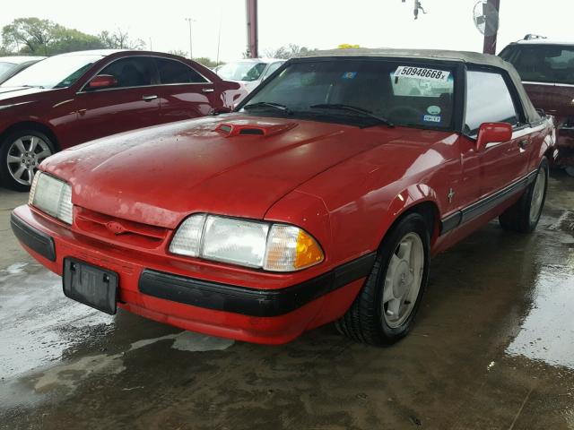 1FABP44A2KF131368 - 1989 FORD MUSTANG LX RED photo 2