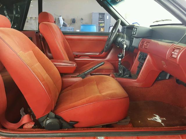 1FABP44A2KF131368 - 1989 FORD MUSTANG LX RED photo 5