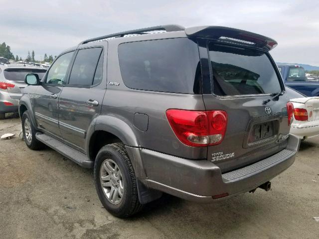 5TDBT48A05S238522 - 2005 TOYOTA SEQUOIA LI CHARCOAL photo 3