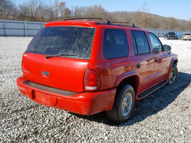 1B4HR28Z6YF248427 - 2000 DODGE DURANGO RED photo 4