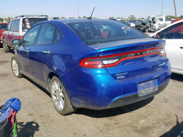 1C3CDFCA8DD150062 - 2013 DODGE DART LIMIT BLUE photo 3