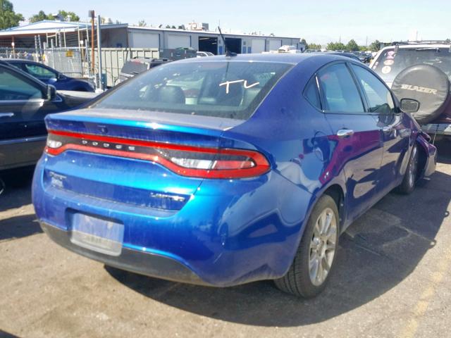 1C3CDFCA8DD150062 - 2013 DODGE DART LIMIT BLUE photo 4