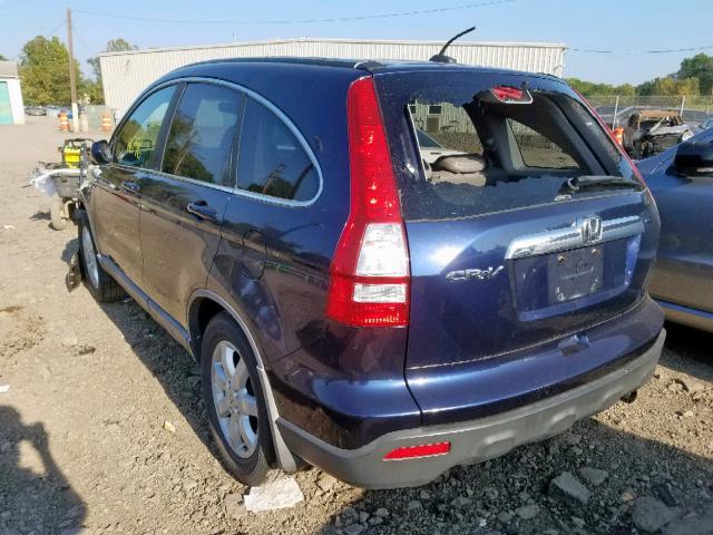 5J6RE48799L010520 - 2009 HONDA CR-V EXL BLUE photo 3