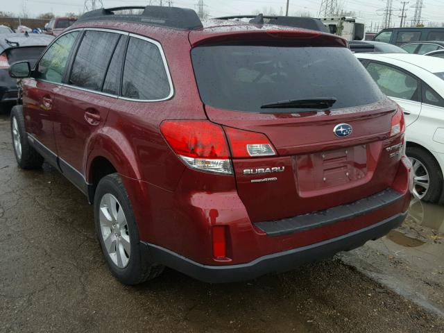 4S4BREJC5B2360758 - 2011 SUBARU OUTBACK 3. RED photo 3