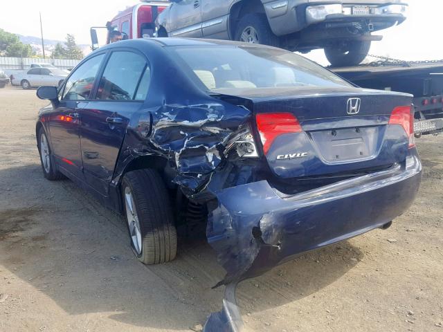 1HGFA16806L058175 - 2006 HONDA CIVIC EX BLUE photo 3