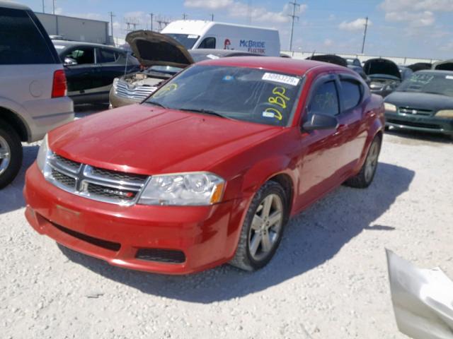 1C3CDZAB5DN591882 - 2013 DODGE AVENGER SE RED photo 2