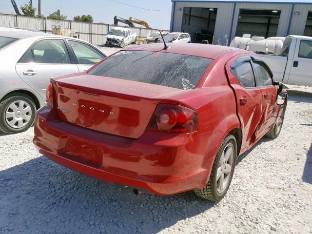 1C3CDZAB5DN591882 - 2013 DODGE AVENGER SE RED photo 4