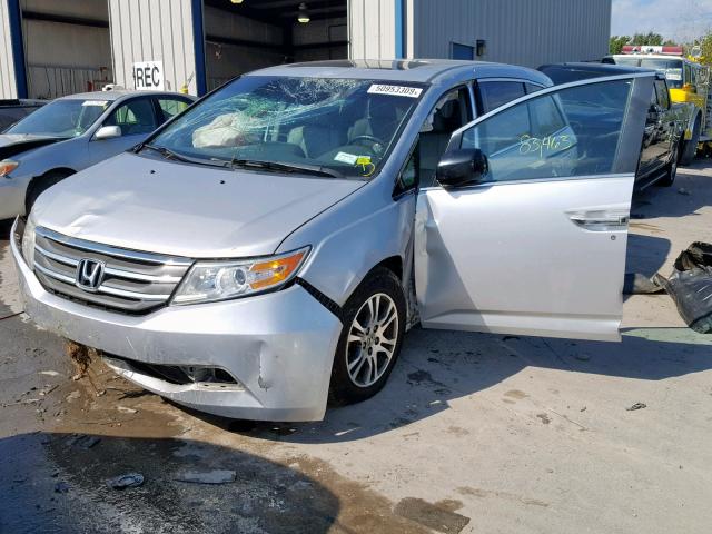 5FNRL5H63DB018701 - 2013 HONDA ODYSSEY EX SILVER photo 2