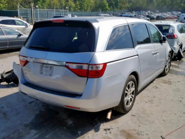 5FNRL5H63DB018701 - 2013 HONDA ODYSSEY EX SILVER photo 4