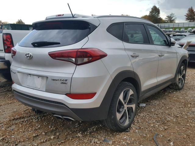 KM8J3CA28GU074388 - 2016 HYUNDAI TUCSON LIM SILVER photo 4