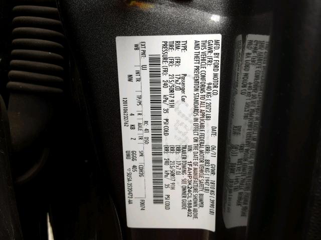 1FAHP3K24CL188402 - 2012 FORD FOCUS SE/S GRAY photo 10