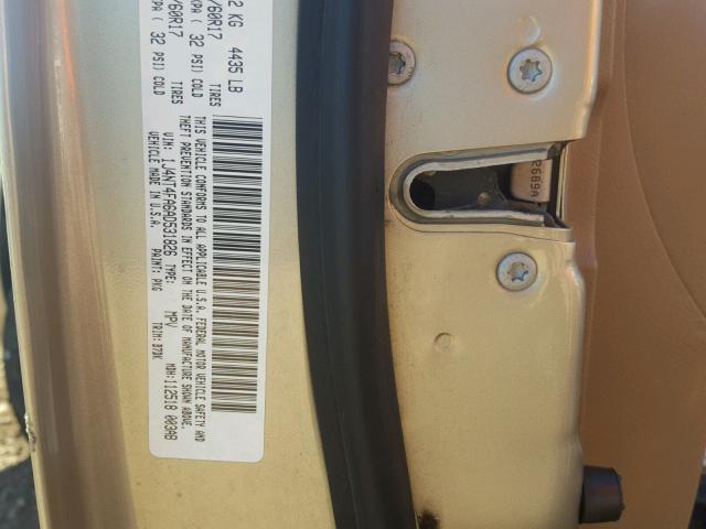 1J4NT4FA6AD531826 - 2010 JEEP COMPASS SP 银色 照片 10