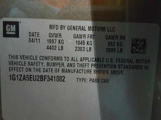 1G1ZA5EU2BF341082 - 2011 CHEVROLET MALIBU LS BROWN photo 10