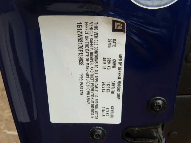 1G1ZW63176F139828 - 2006 CHEVROLET MALIBU MAX 紫色 照片 10