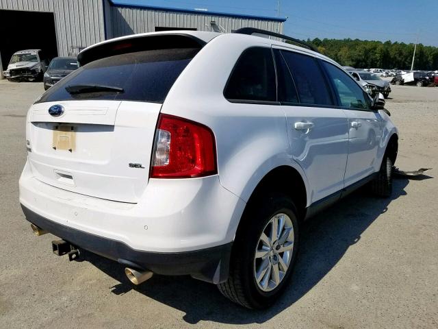 2FMDK3JC5EBA36662 - 2014 FORD EDGE SEL WHITE photo 4