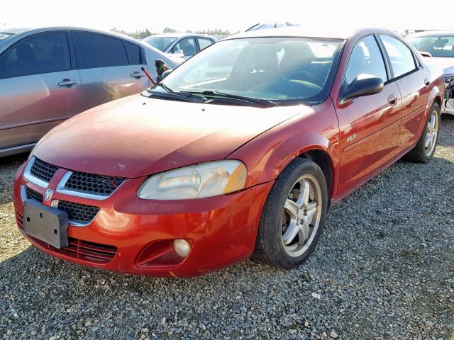 1B3EL76R74N211590 - 2004 DODGE STRATUS R/ RED photo 2