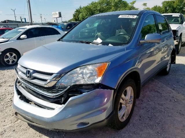 JHLRE4H7XAC014086 - 2010 HONDA CR-V EXL BLUE photo 2