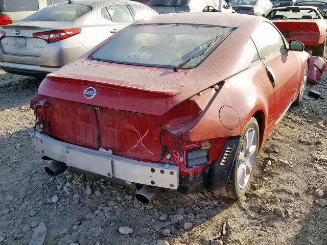 JN1AZ34D64T165907 - 2004 NISSAN 350Z COUPE RED photo 4