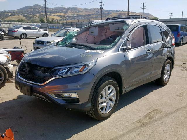 2HKRM4H76FH703487 - 2015 HONDA CR-V EXL GRAY photo 2