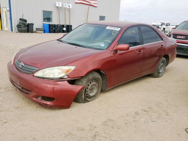 JTDBE32K940270828 - 2004 TOYOTA CAMRY LE MAROON photo 2