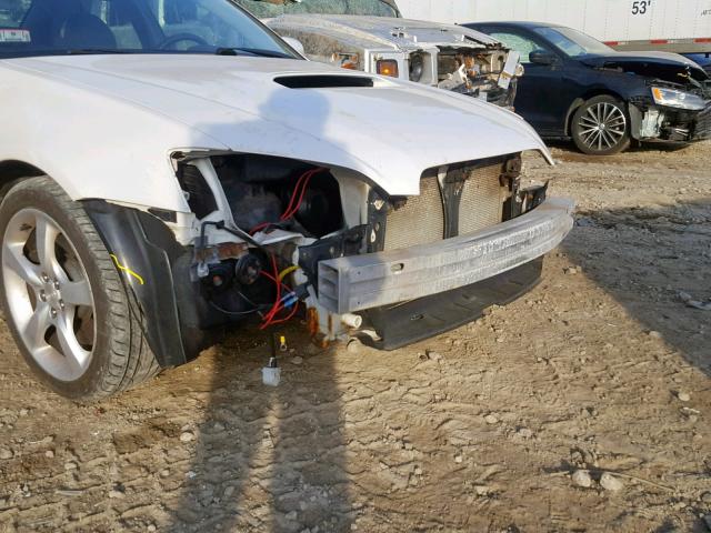 4S3BL676454211960 - 2005 SUBARU LEGACY GT WHITE photo 9