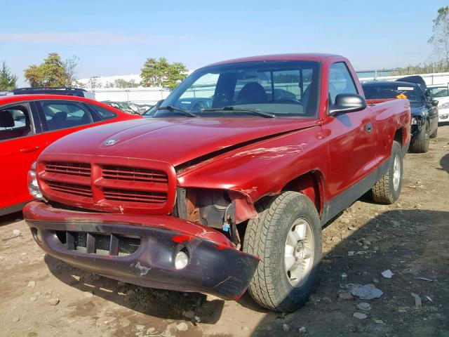 1B7FL26X2WS514530 - 1998 DODGE DAKOTA RED photo 2