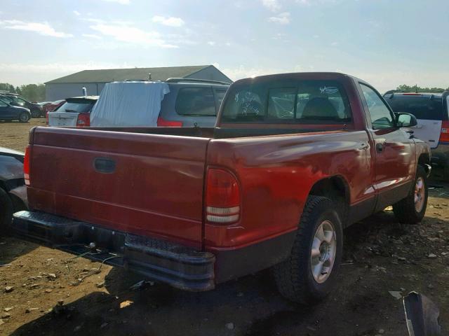 1B7FL26X2WS514530 - 1998 DODGE DAKOTA RED photo 4