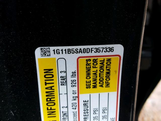 1G11B5SA0DF357336 - 2013 CHEVROLET MALIBU LS 黑色 照片 10