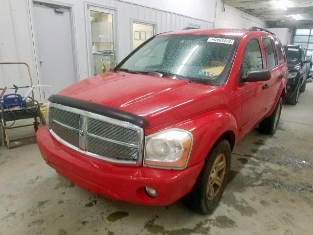 1D4HB48N35F501847 - 2005 DODGE DURANGO SL RED photo 2