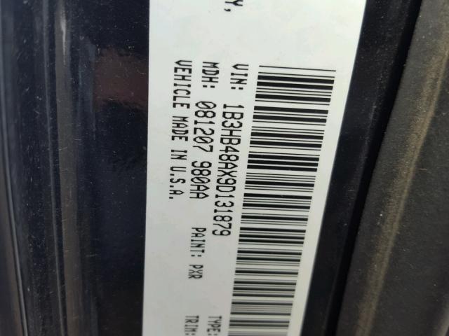 1B3HB48AX9D131879 - 2009 DODGE CALIBER SX BLACK photo 10