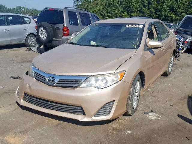 4T4BF1FK7CR205867 - 2012 TOYOTA CAMRY BASE GOLD photo 2