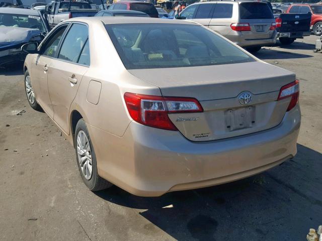 4T4BF1FK7CR205867 - 2012 TOYOTA CAMRY BASE GOLD photo 3