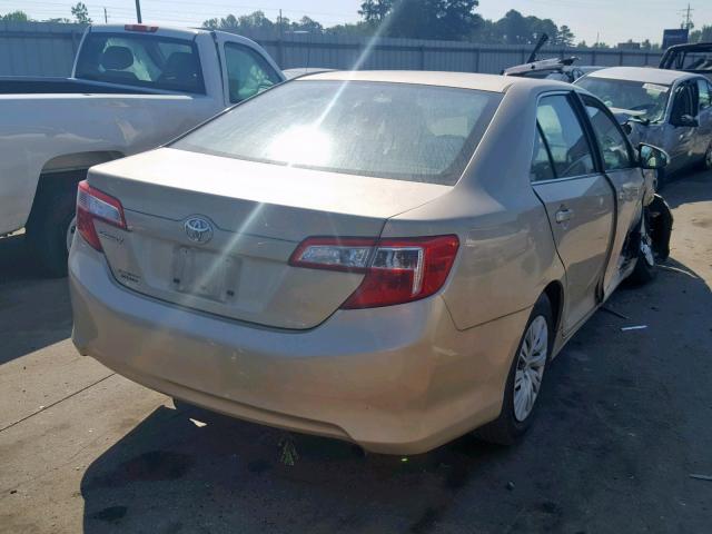 4T4BF1FK7CR205867 - 2012 TOYOTA CAMRY BASE GOLD photo 4