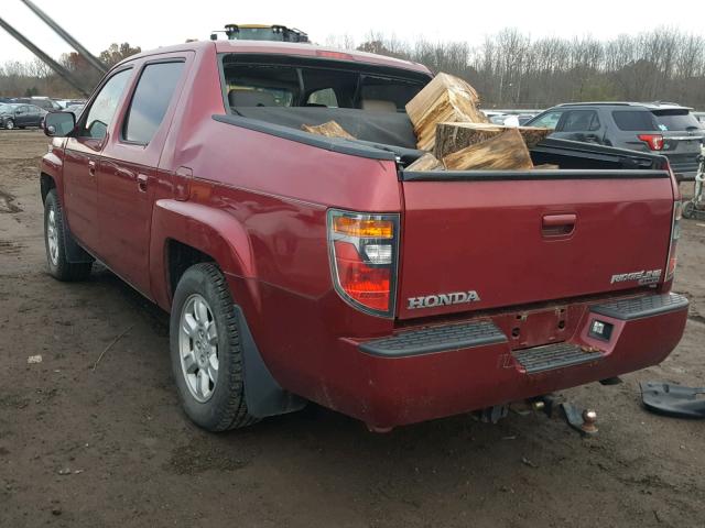 2HJYK16516H533674 - 2006 HONDA RIDGELINE RED photo 3