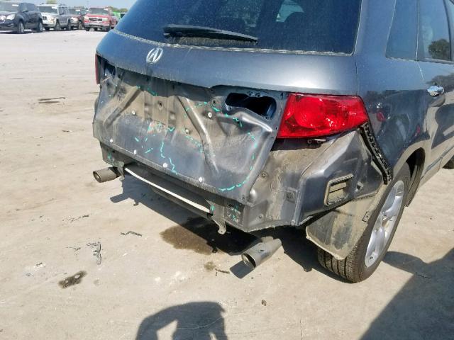 5J8TB18278A008056 - 2008 ACURA RDX GRAY photo 9