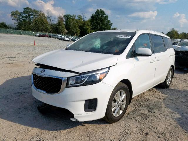 KNDMB5C15G6192813 - 2016 KIA SEDONA LX WHITE photo 2