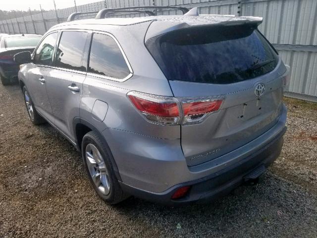 5TDYKRFH9GS155460 - 2016 TOYOTA HIGHLANDER SILVER photo 3