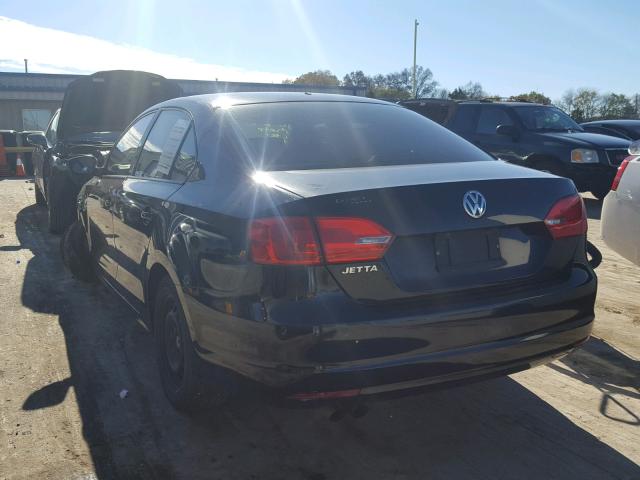 3VW2K7AJ3CM335061 - 2012 VOLKSWAGEN JETTA BASE Սև լուսանկար 3