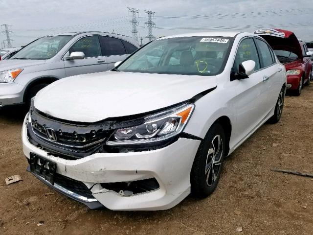 1HGCR2F30GA238727 - 2016 HONDA ACCORD LX WHITE photo 2