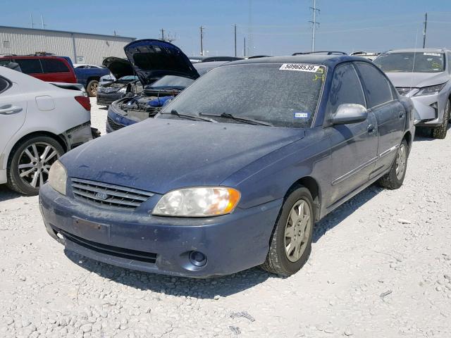 KNAFB121735253904 - 2003 KIA SPECTRA BA BLUE photo 2