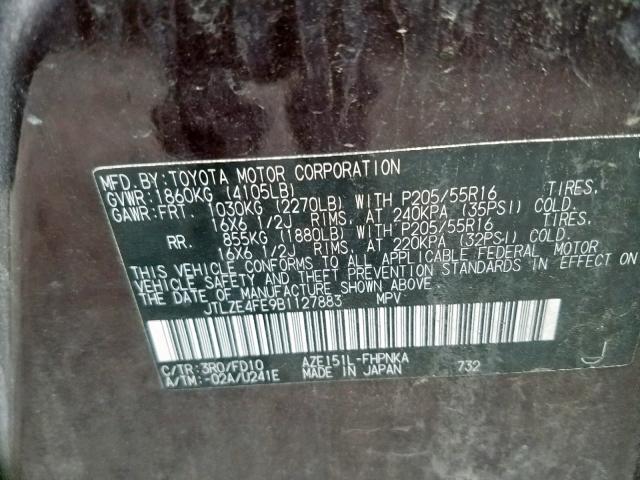 JTLZE4FE9B1127883 - 2011 TOYOTA SCION XB იასამნისფერი ფოტო 10