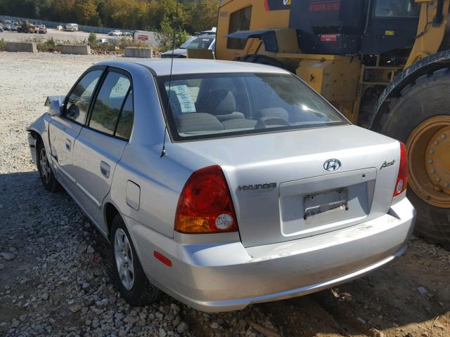 KMHCG45C94U534496 - 2004 HYUNDAI ACCENT GL SILVER photo 3