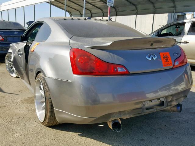 JNKCV64E08M103252 - 2008 INFINITI G37 BASE CHARCOAL photo 3